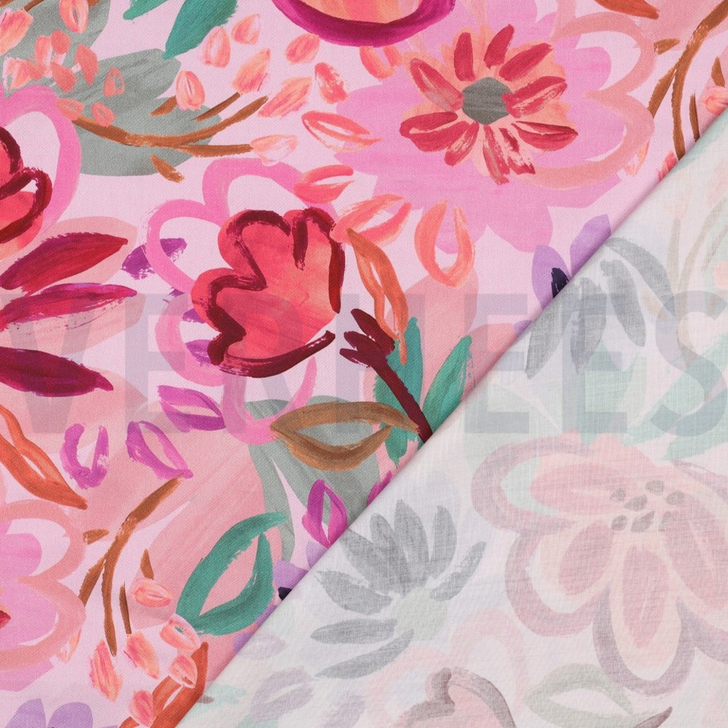 COTTON SATIN DIGITAL FLOWERS LIGHT PINK #4
