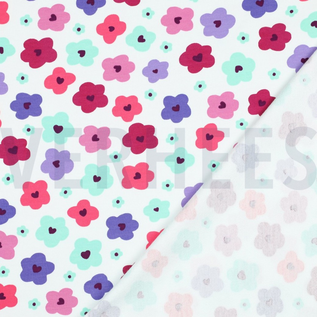 FRENCH TERRY ABSTRACT FLOWERS OFF-WHITE #4