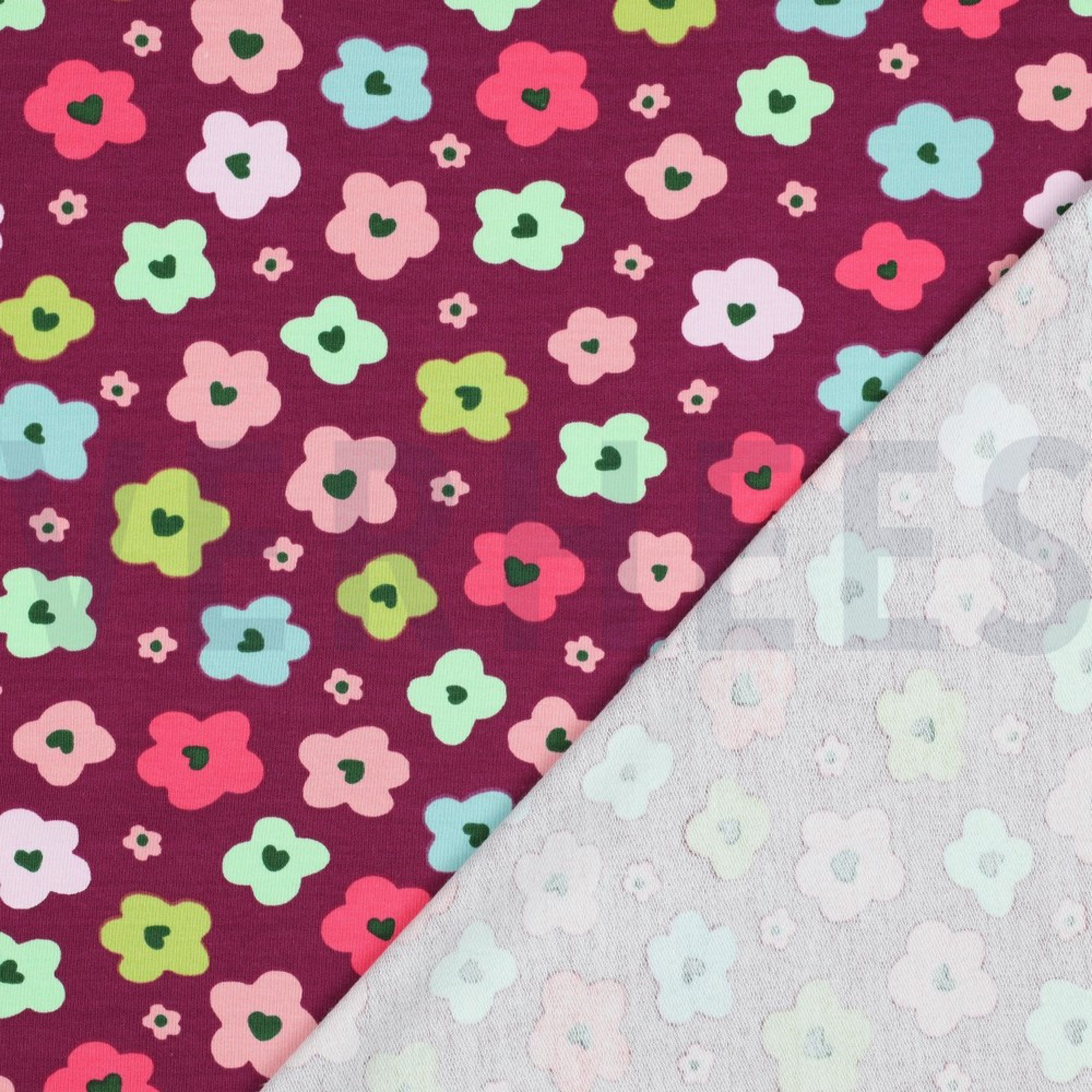FRENCH TERRY ABSTRACT FLOWERS BORDEAUX (high resolution) #4