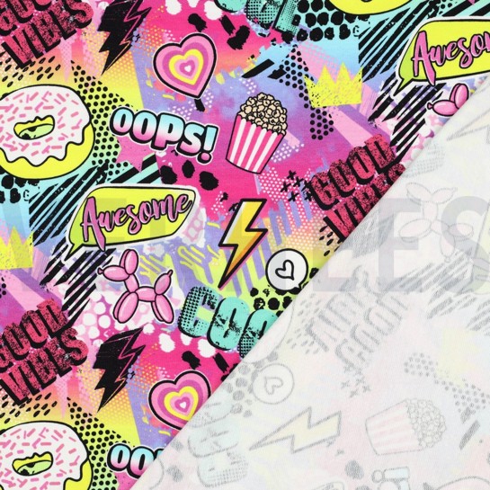 FRENCH TERRY DIGITAL MANGA FUCHSIA #7