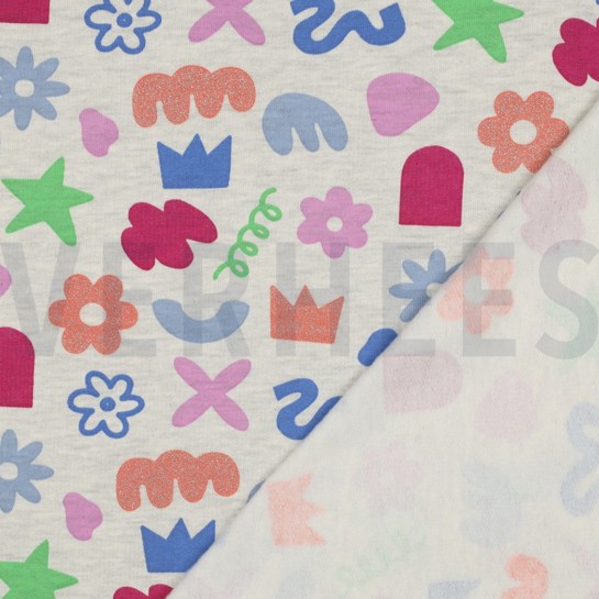 SWEAT MELANGE GLITTER DOODLE VORMEN ECRU #7