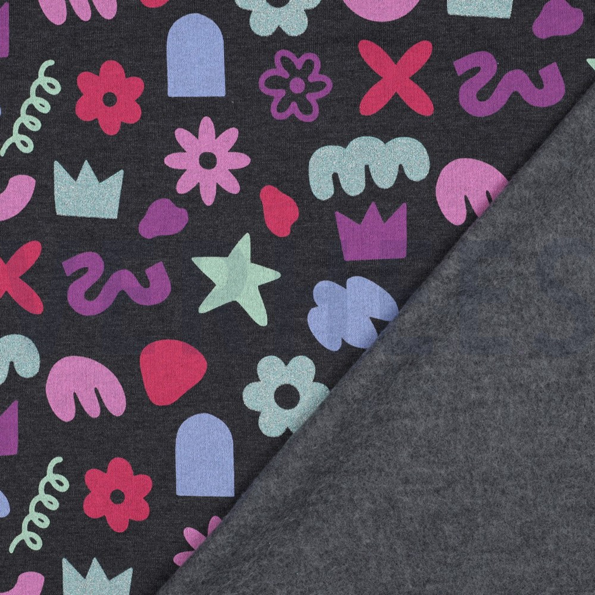 SWEAT MELANGE GLITTER DOODLE SHAPES INDIGO (high resolution) #4