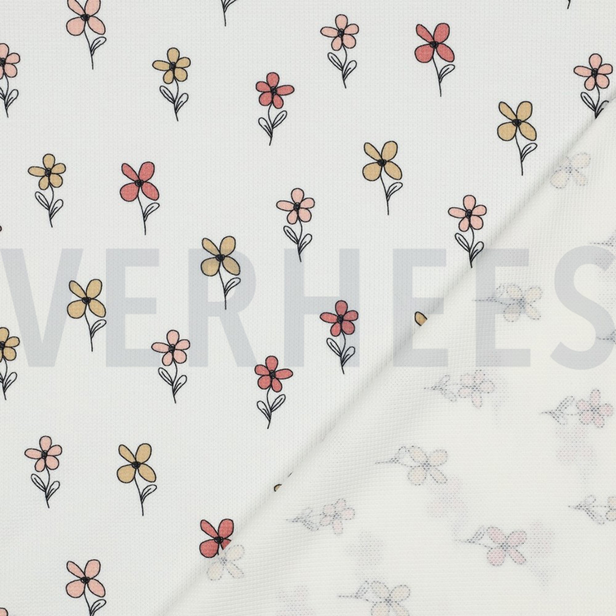 WAFFLE JERSEY FLOWERS BORDEAUX (high resolution) #4