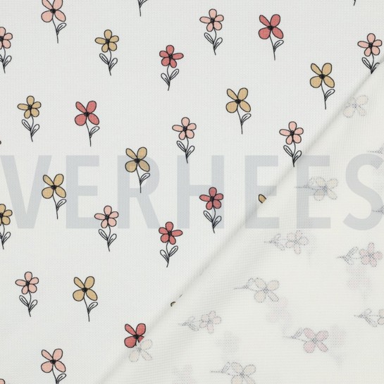 WAFELJERSEY BLOEMEN BORDEAUX #7