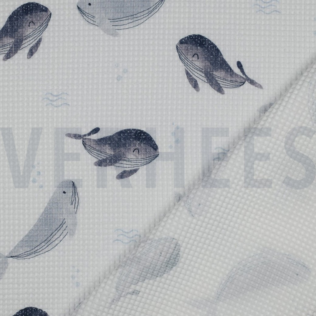 WAFFLE DIGITAL WHALES WHITE #4