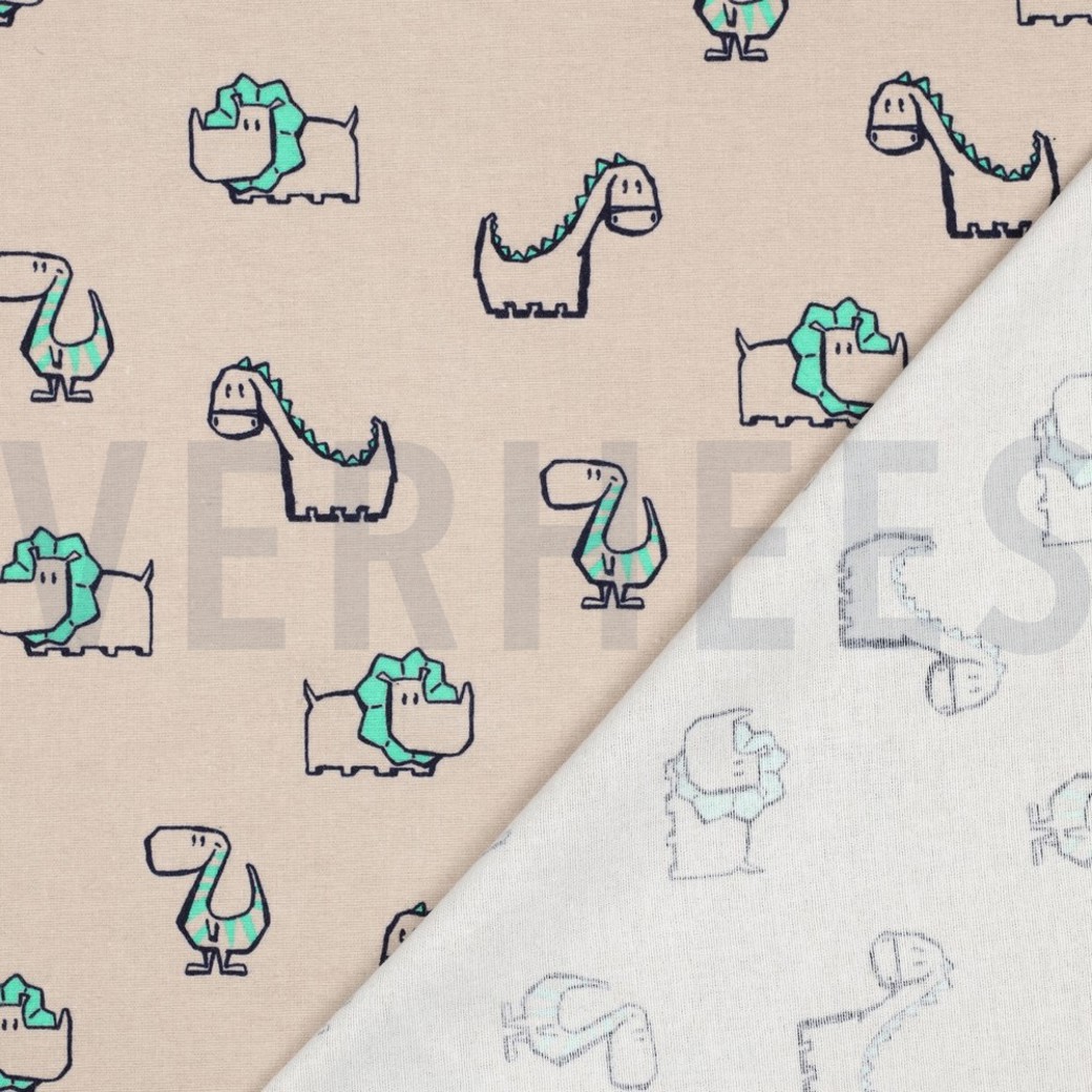 FLANNEL DINOSAURS BEIGE #4