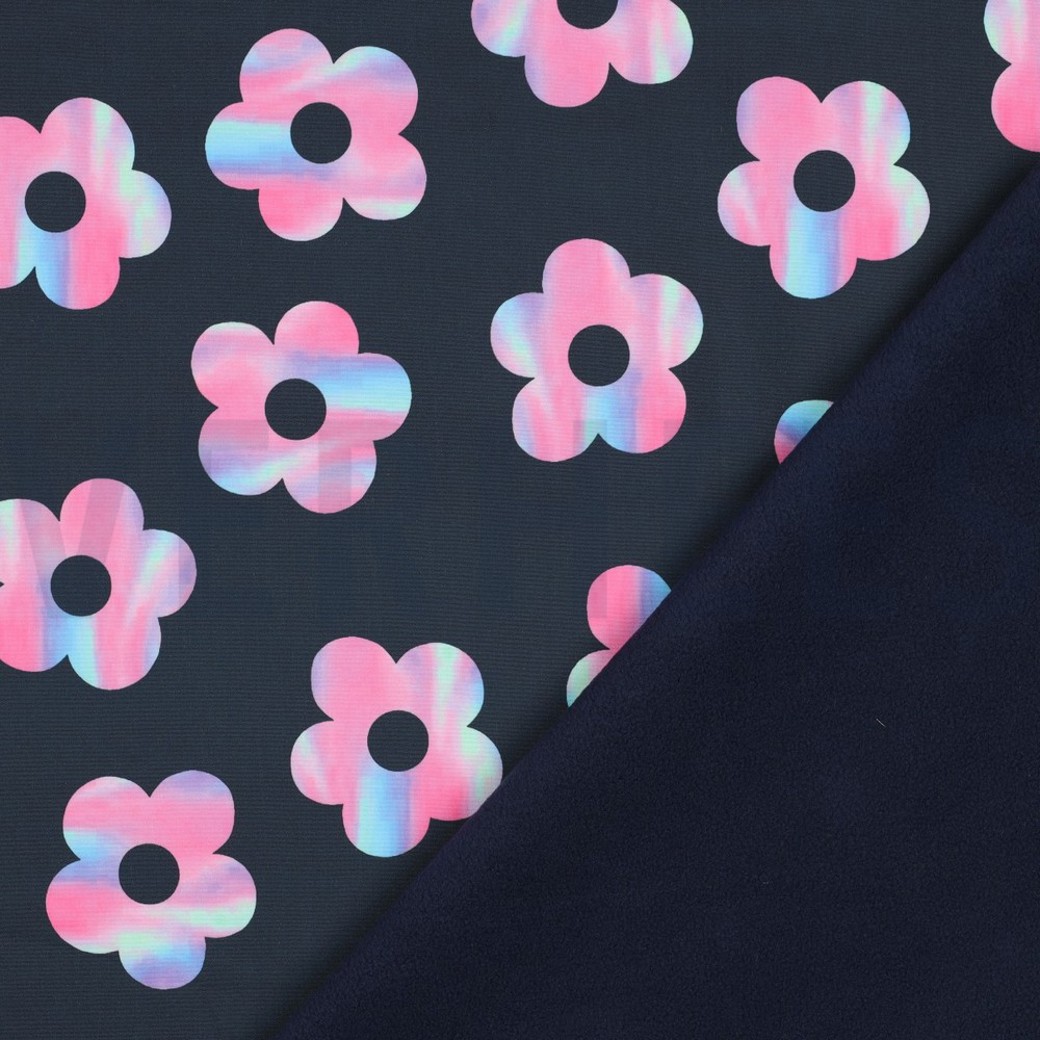 SOFTSHELL DIGITAL FLOWERS NAVY #4