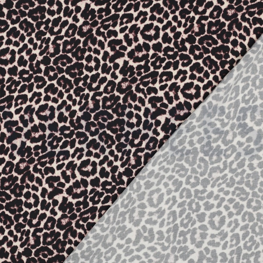 VISCOSE SATIN DIGITAL ANIMAL SKIN BLACK #4