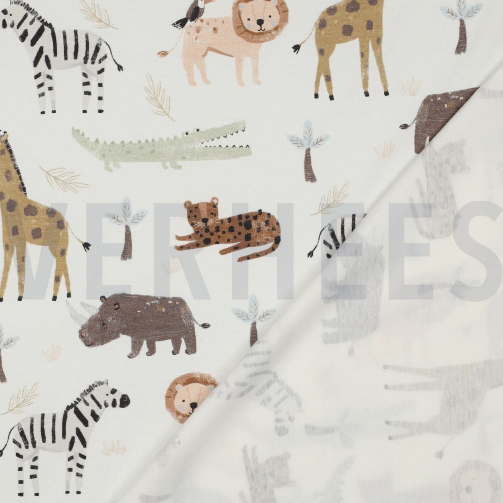 JERSEY DIGITAL SAFARI ANIMALS WHITE (high resolution) #4