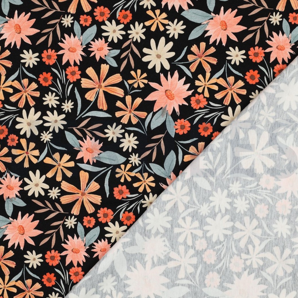 JERSEY DIGITAL FLOWERS BLACK #4