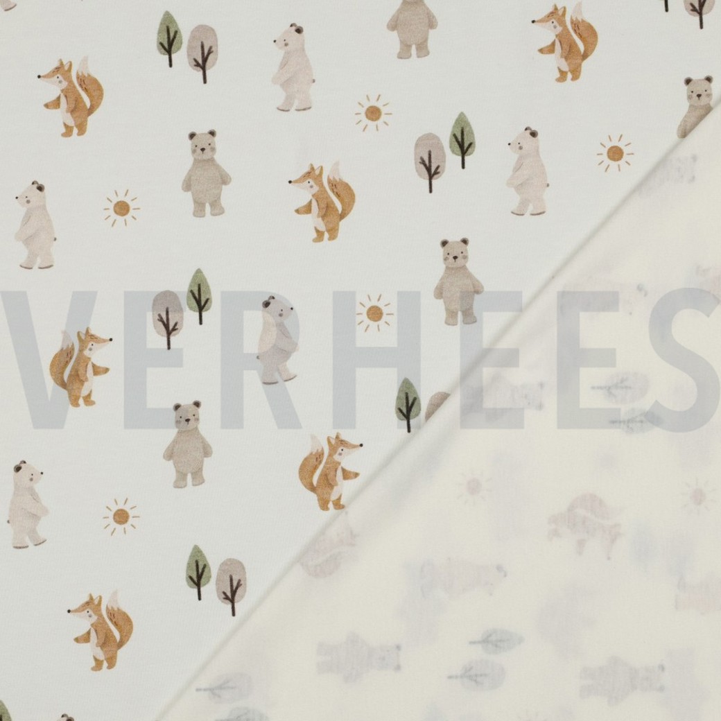 JERSEY DIGITAL FOREST ANIMALS WHITE #4