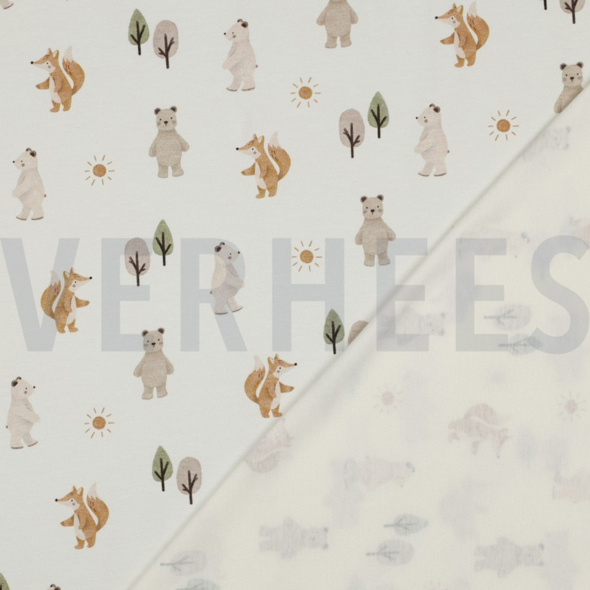 JERSEY DIGITAL FOREST ANIMALS WHITE (high resolution) #4