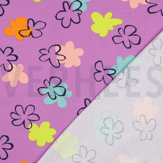 JERSEY BLUMEN LILA/VIOLETT #7