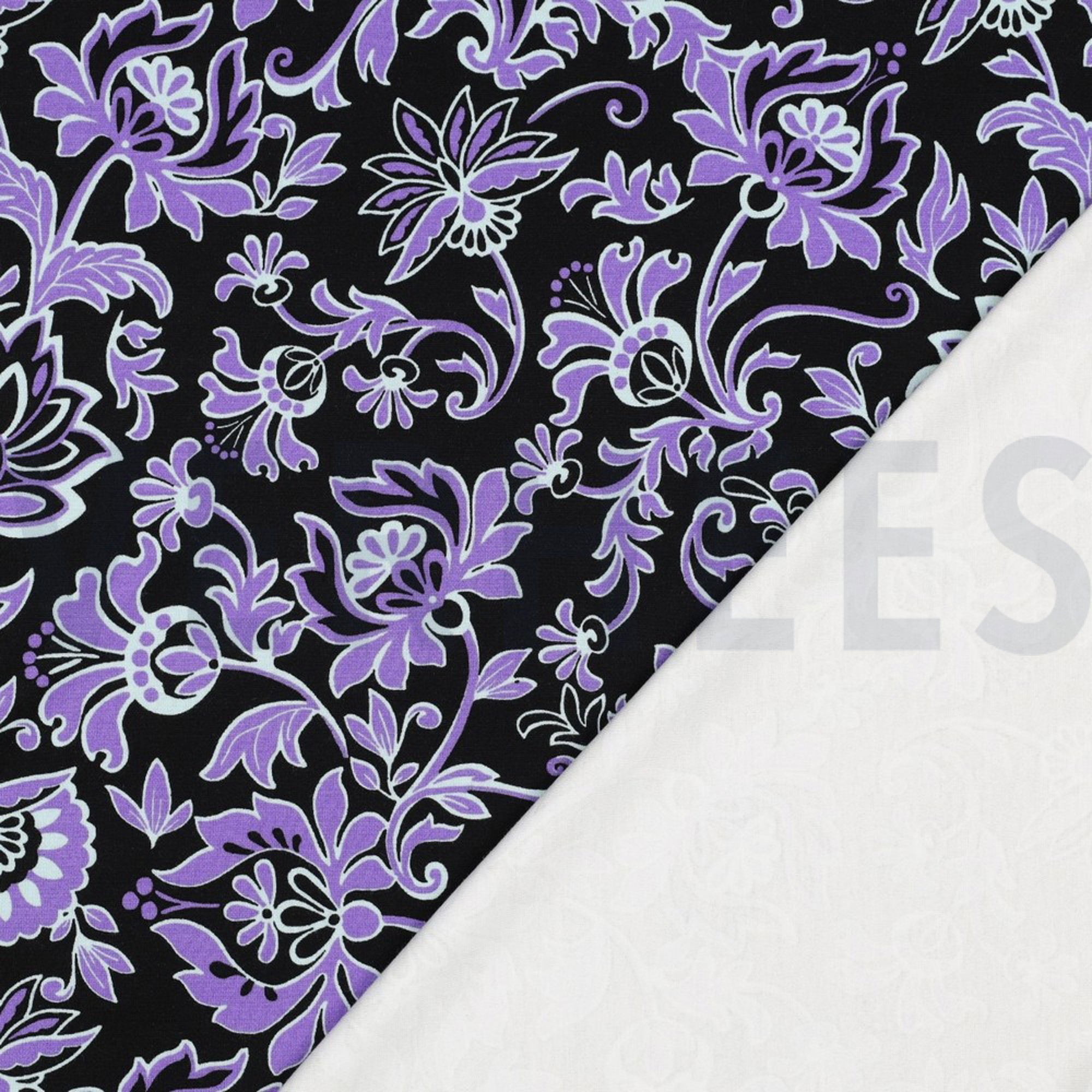PUNTA DI ROMA PAISLEY FLOWERS BLACK (high resolution) #4