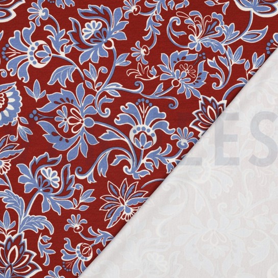 PUNTA DI ROMA PAISLEY BLUMEN BORDEAUXROT #7