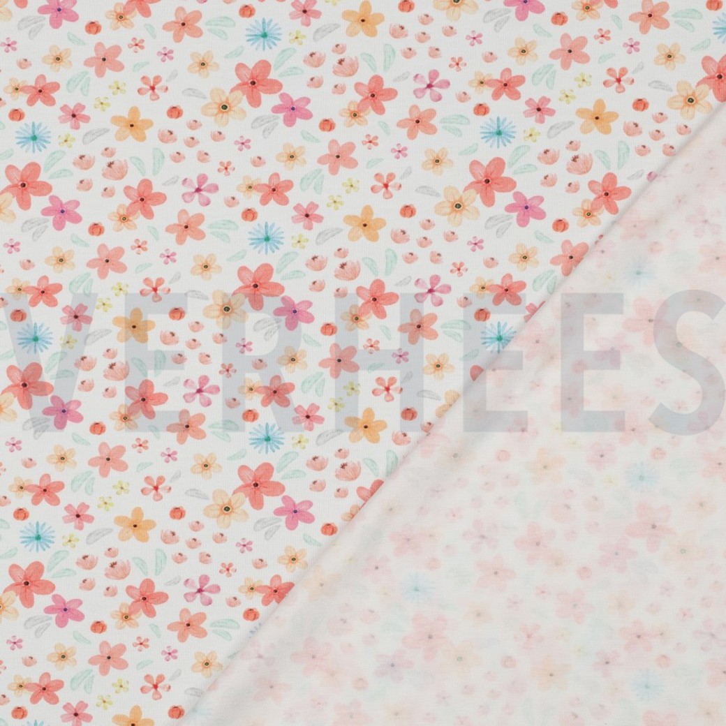 JERSEY GOTS DIGITAL FLOWERS WHITE #4