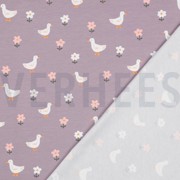 JERSEY GOTS DUCKS AND FLOWERS MAUVE (thumbnail) #4
