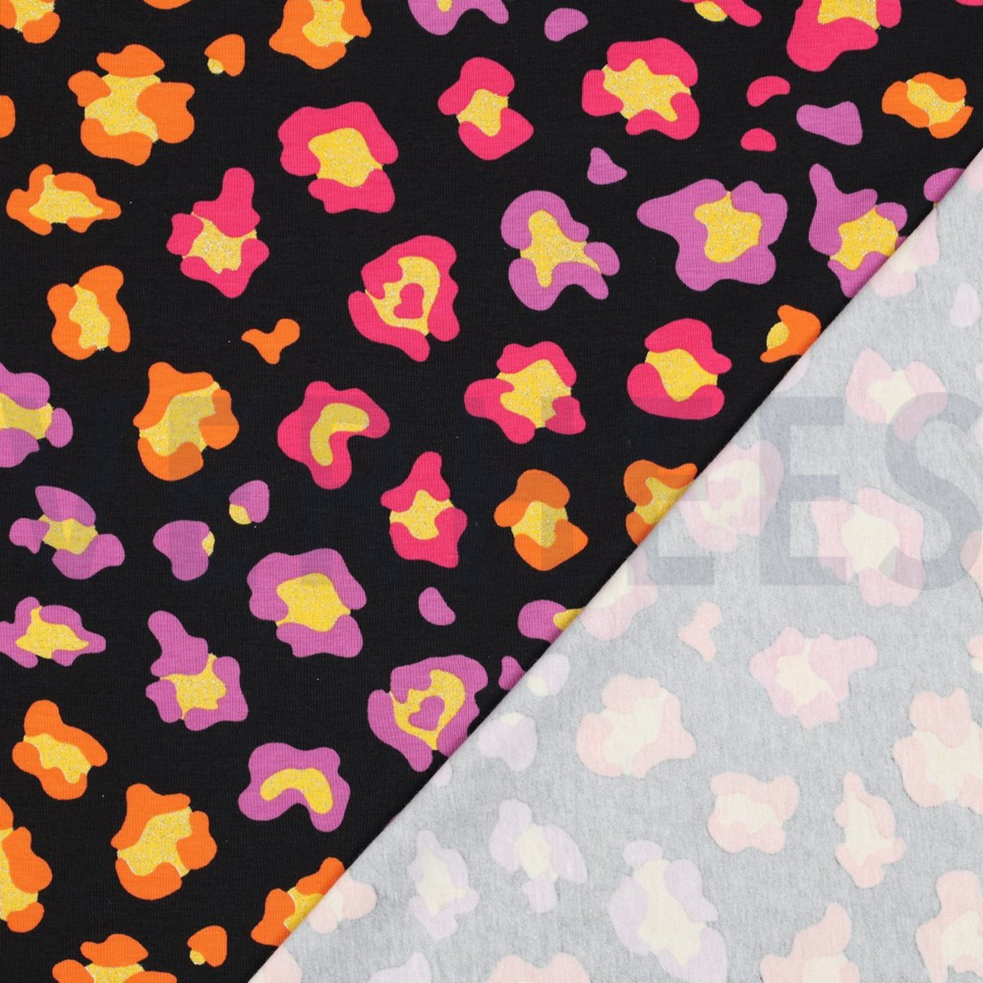 JERSEY GLITTER ANIMAL SKIN BLACK (high resolution) #4