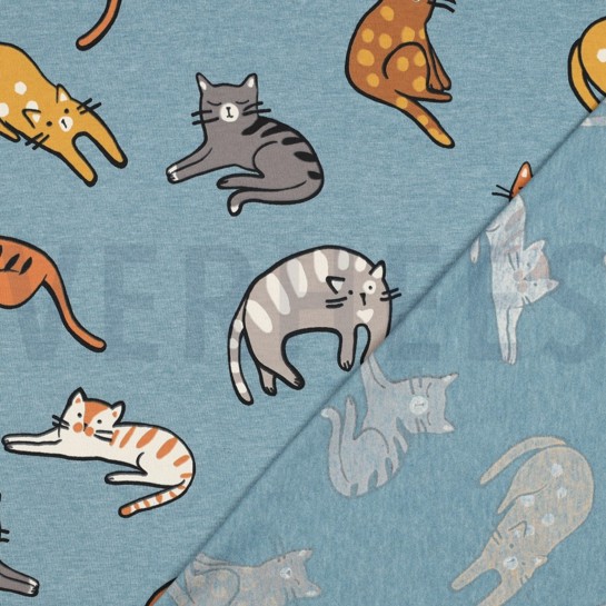 JERSEY MELANGE KATTEN ROOKBLAUW #7