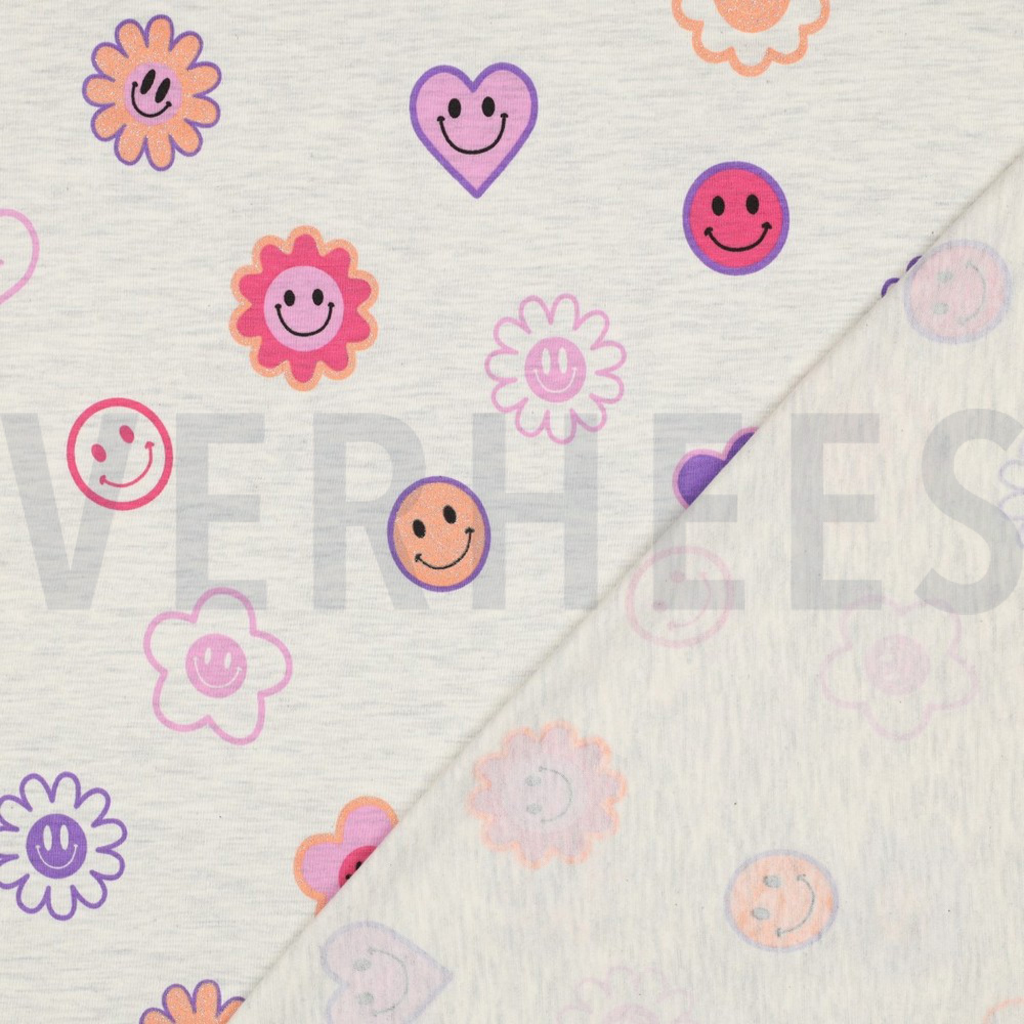 JERSEY MELANGE GLITTER HAPPY FACES ECRU (high resolution) #4