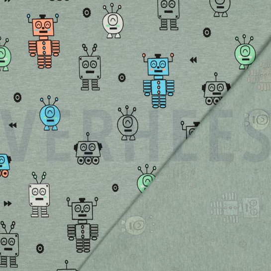 JERSEY MELANGE NEON ROBOTS DARK MINT #7