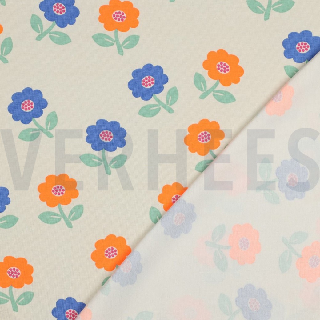 JERSEY NEON FLOWERS OFF-WHITE #4