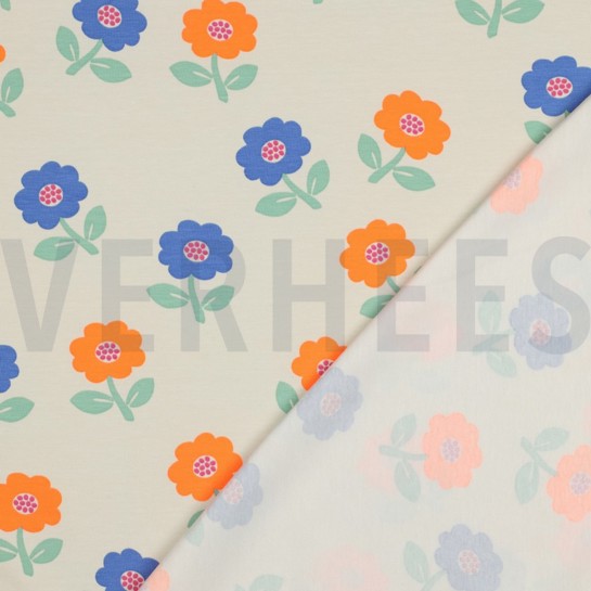 JERSEY NEON FLOWERS OFF-WHITE #7
