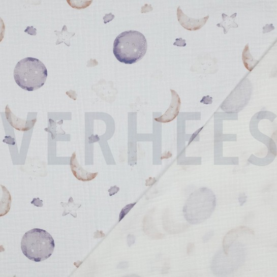 MUSSELIN GOTS DIGITAL MOND WEISS #7