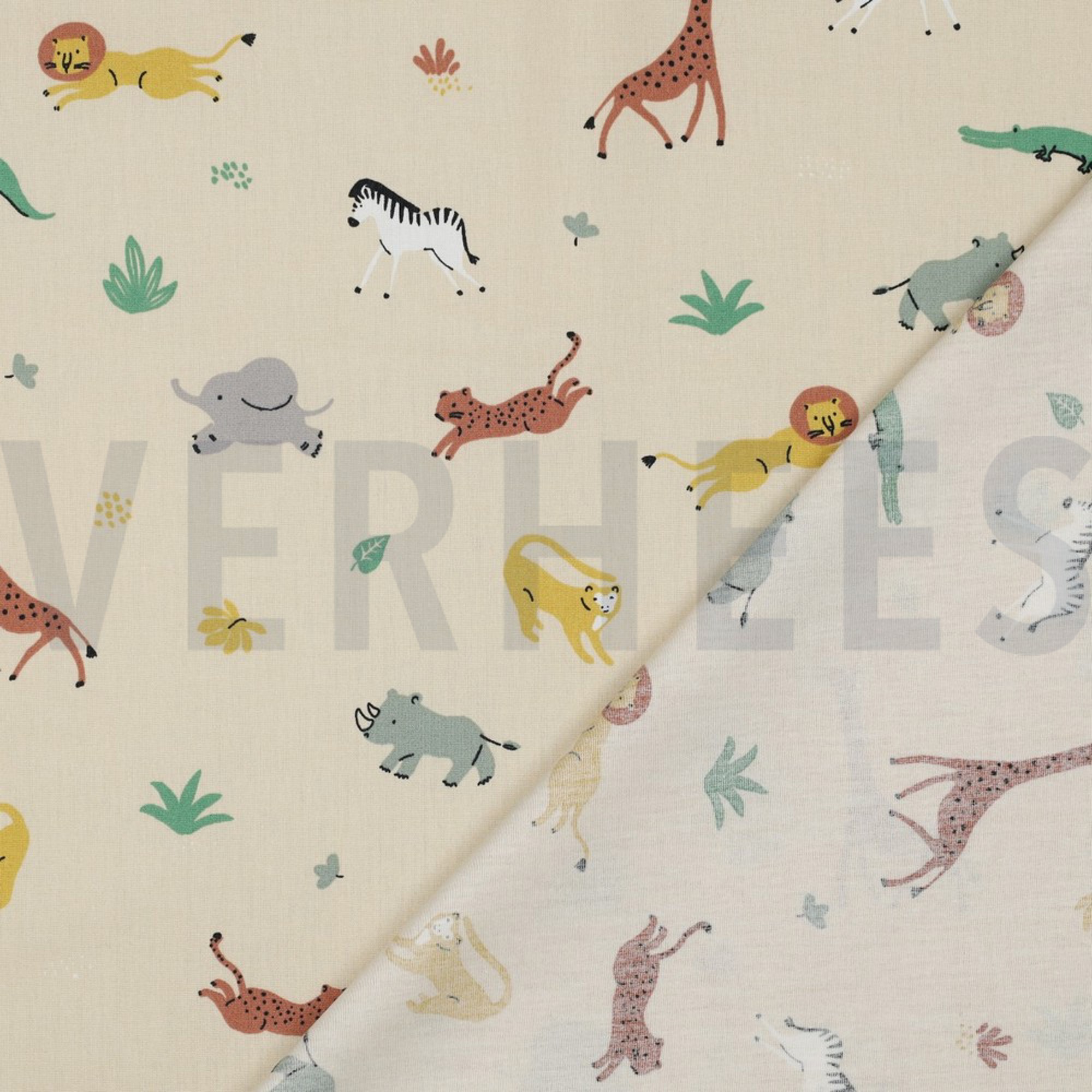 POPLIN GOTS ANIMALS BEIGE (high resolution) #4