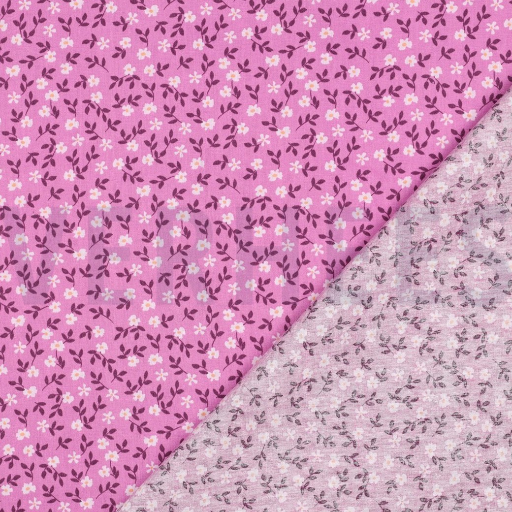 POPLIN GOTS FLOWERS PURPLE #4