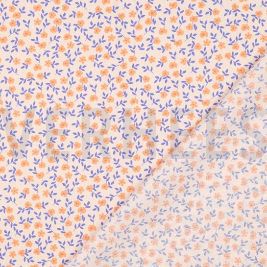 POPLIN GOTS FLOWERS PEACH #7