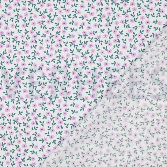 POPLIN GOTS FLOWERS WHITE #7