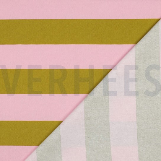 CANVAS STRIPES LIGHT PINK/ OCHRE #7