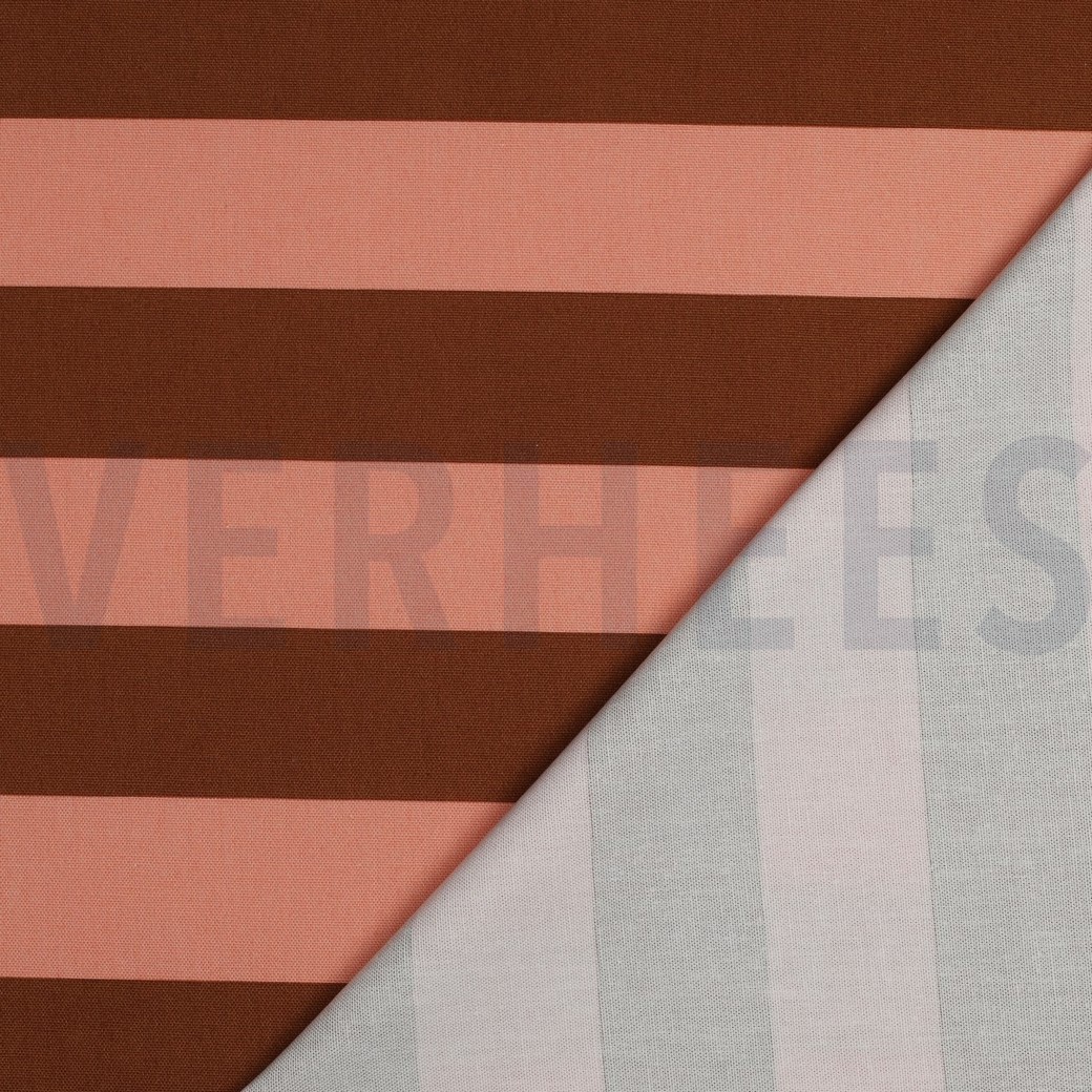 CANVAS STRIPES SALMON / BROWN #4