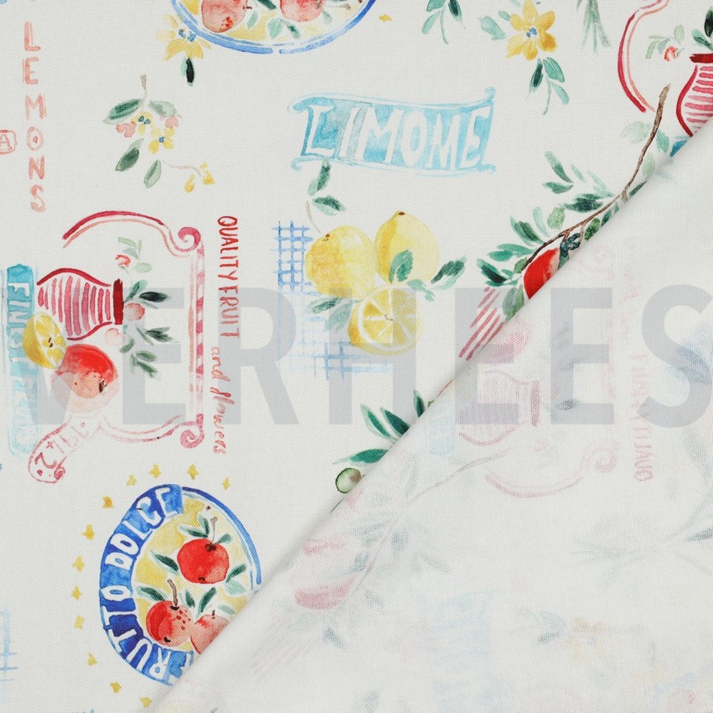 CANVAS DIGITAL FRUITS ECRU #4