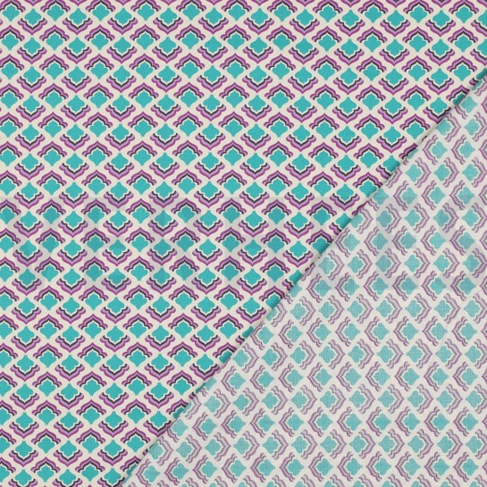 BAUMWOLLE POPELINE BLUMEN LILA/VIOLETT #7