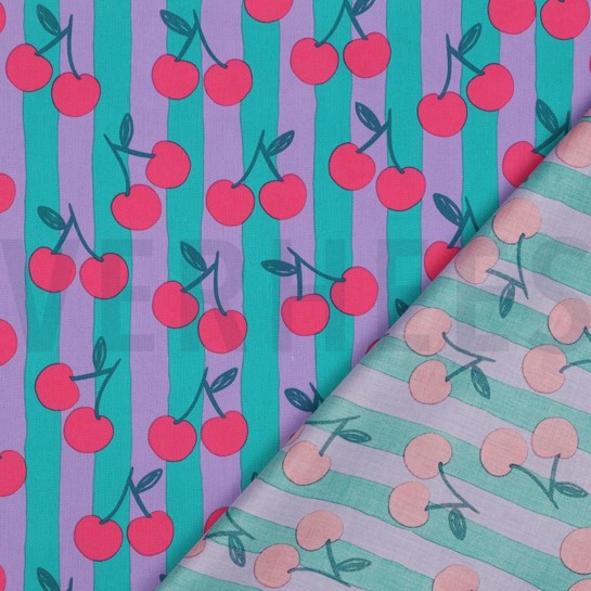 KATOENEN POPLIN FRUIT PETROL #7