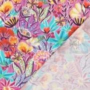 FINE POPLIN DIGITAL FLOWERS FUCHSIA (thumbnail) #4