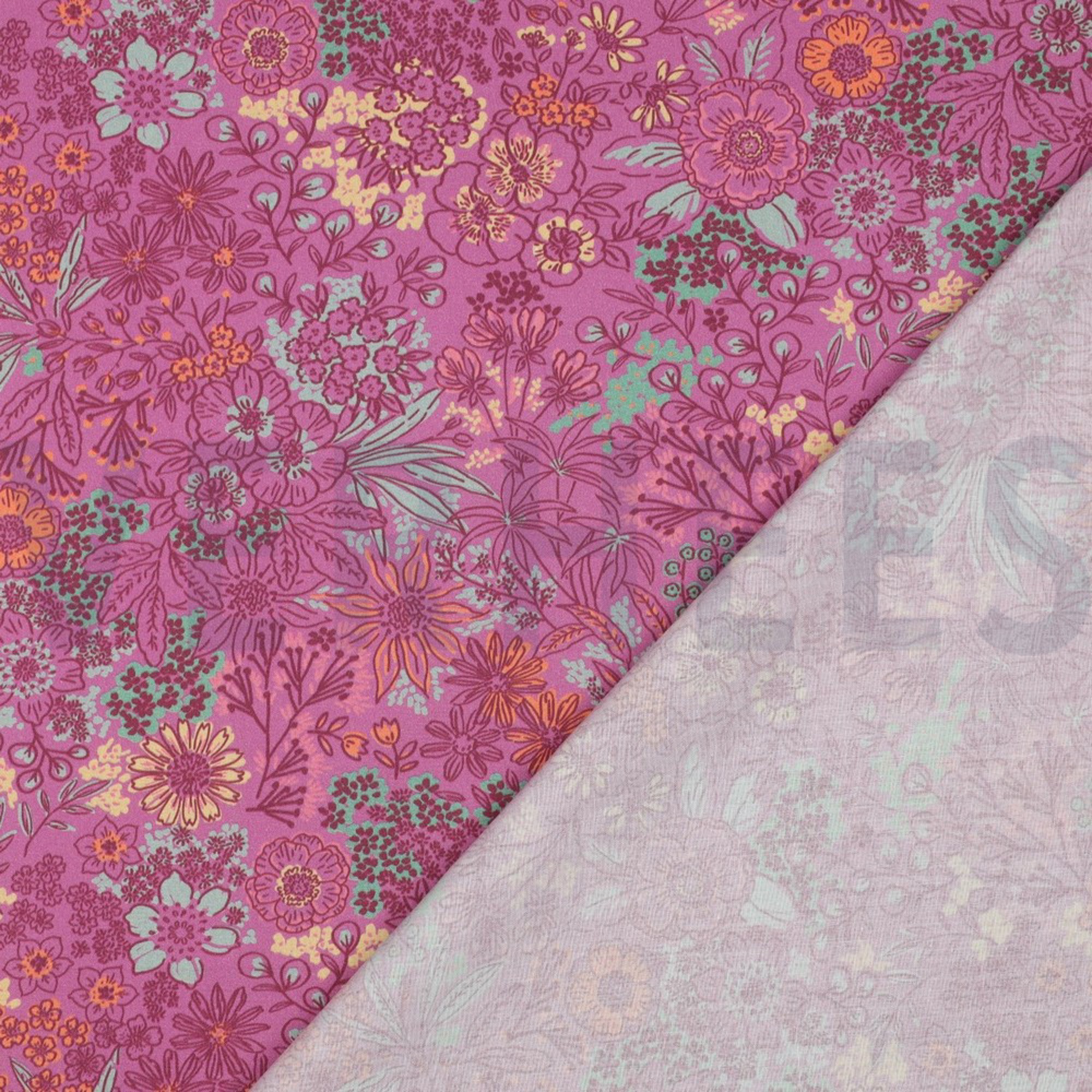 FINE POPLIN DIGITAL FLOWERS FUCHSIA (high resolution) #4