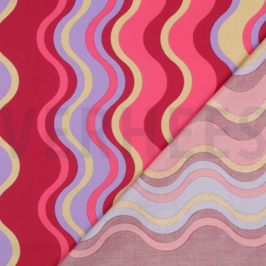 BAUMWOLLE POPELINE FOLIE STREIFEN LAVENDEL #7