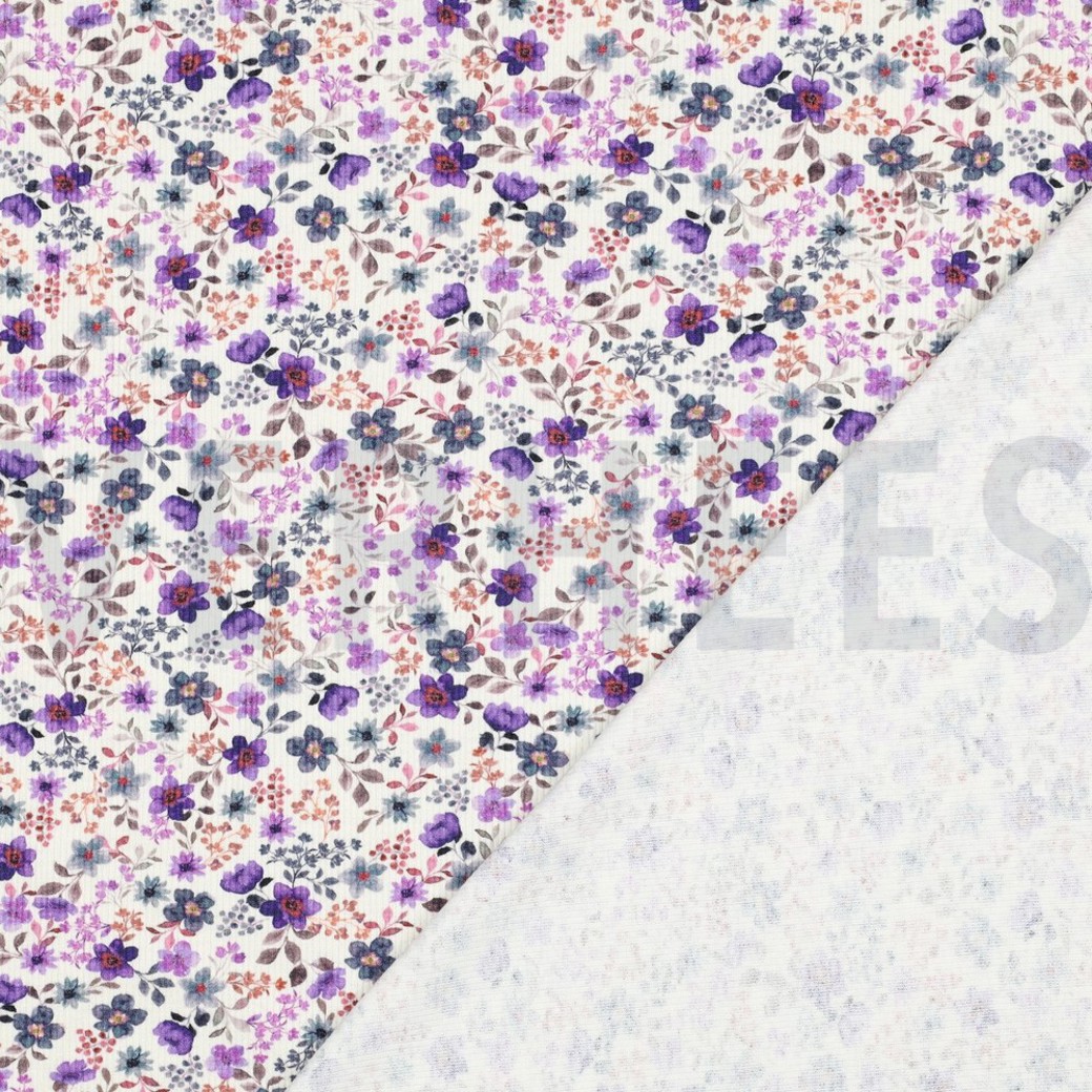 RIB JERSEY DIGITAL FLOWERS PURPLE #4