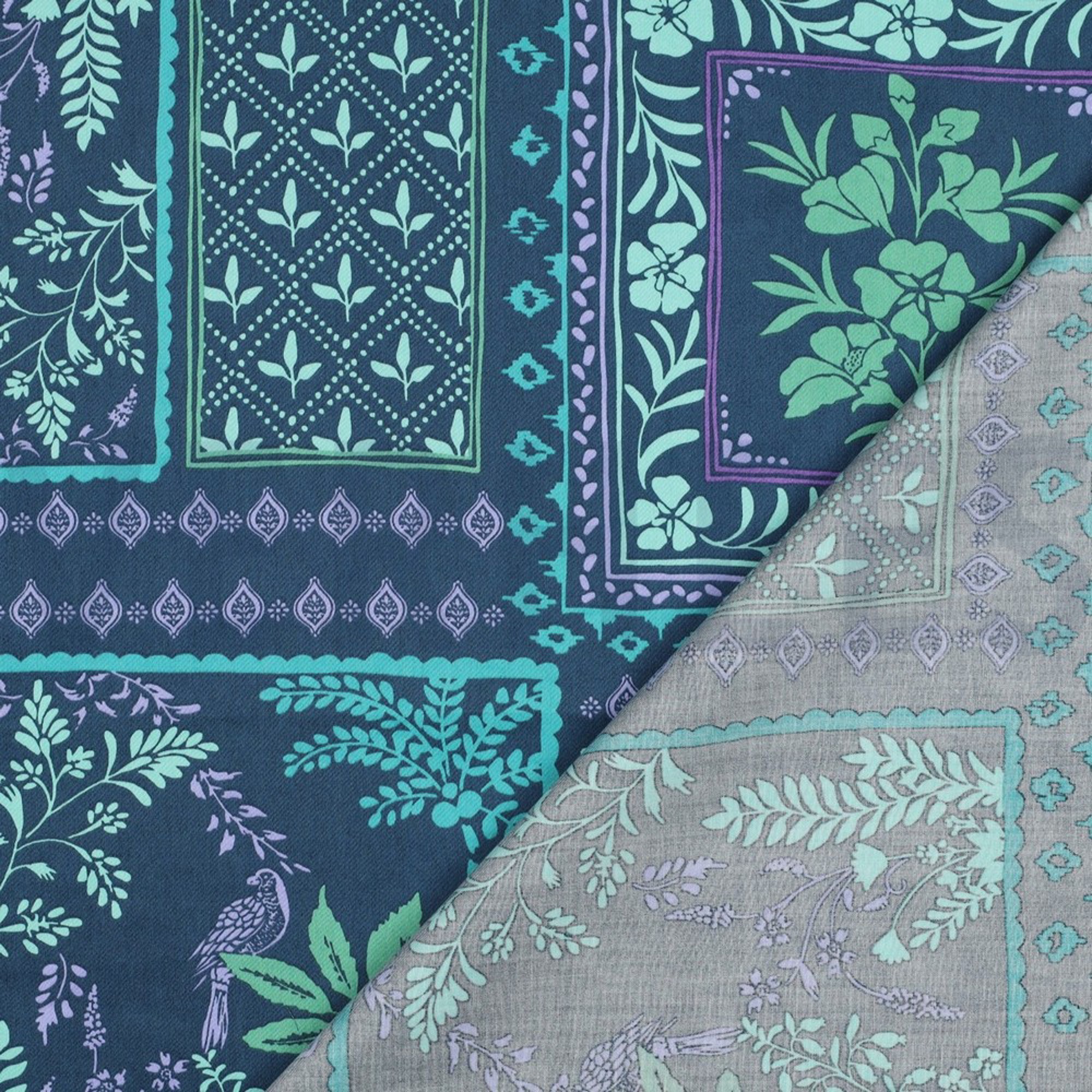COTTON SATIN PATCHWORK FLOWERS PETROL (high resolution) #4