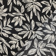 COTTON SATIN LEAVES BLACK (thumbnail) #4
