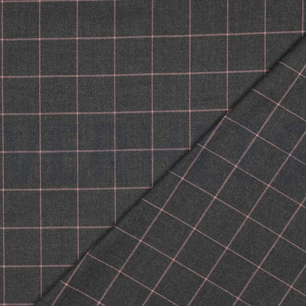 CHECK GREY MELANGE/ ROSE #4