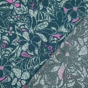 COTTON SATIN FLOWERS PETROL (thumbnail) #4