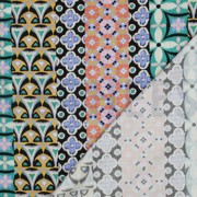 COTTON SATIN DIGITAL GEOMETRIC BLUE (thumbnail) #4