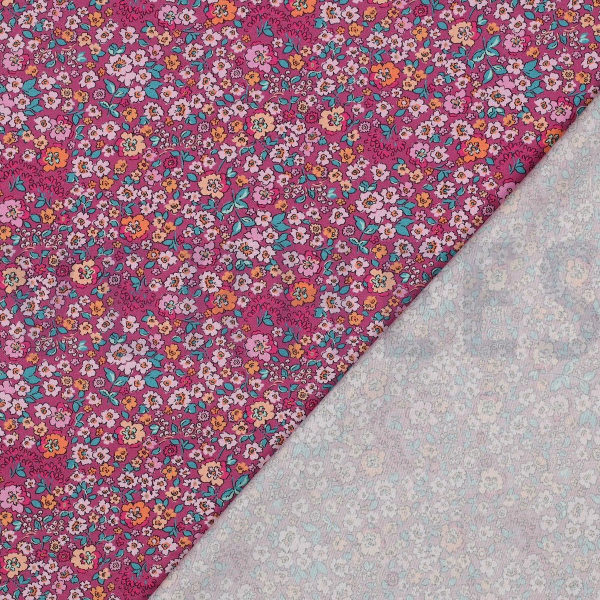 FINE POPLIN DIGITAL FLOWERS FUCHSIA (high resolution) #4