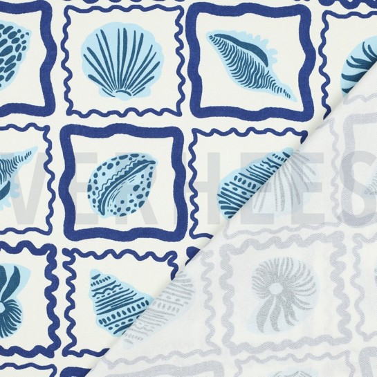 TOILE DÉCORATION COQUILLAGES BLANC CASSÉ #7