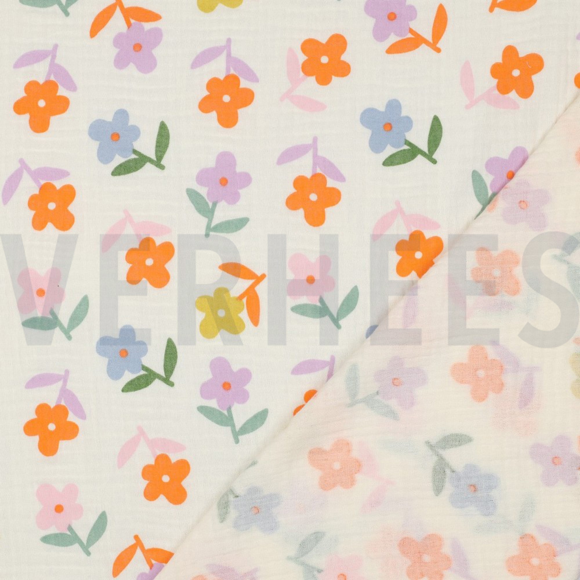 DOUBLE GAUZE FLOWERS ECRU (high resolution) #4
