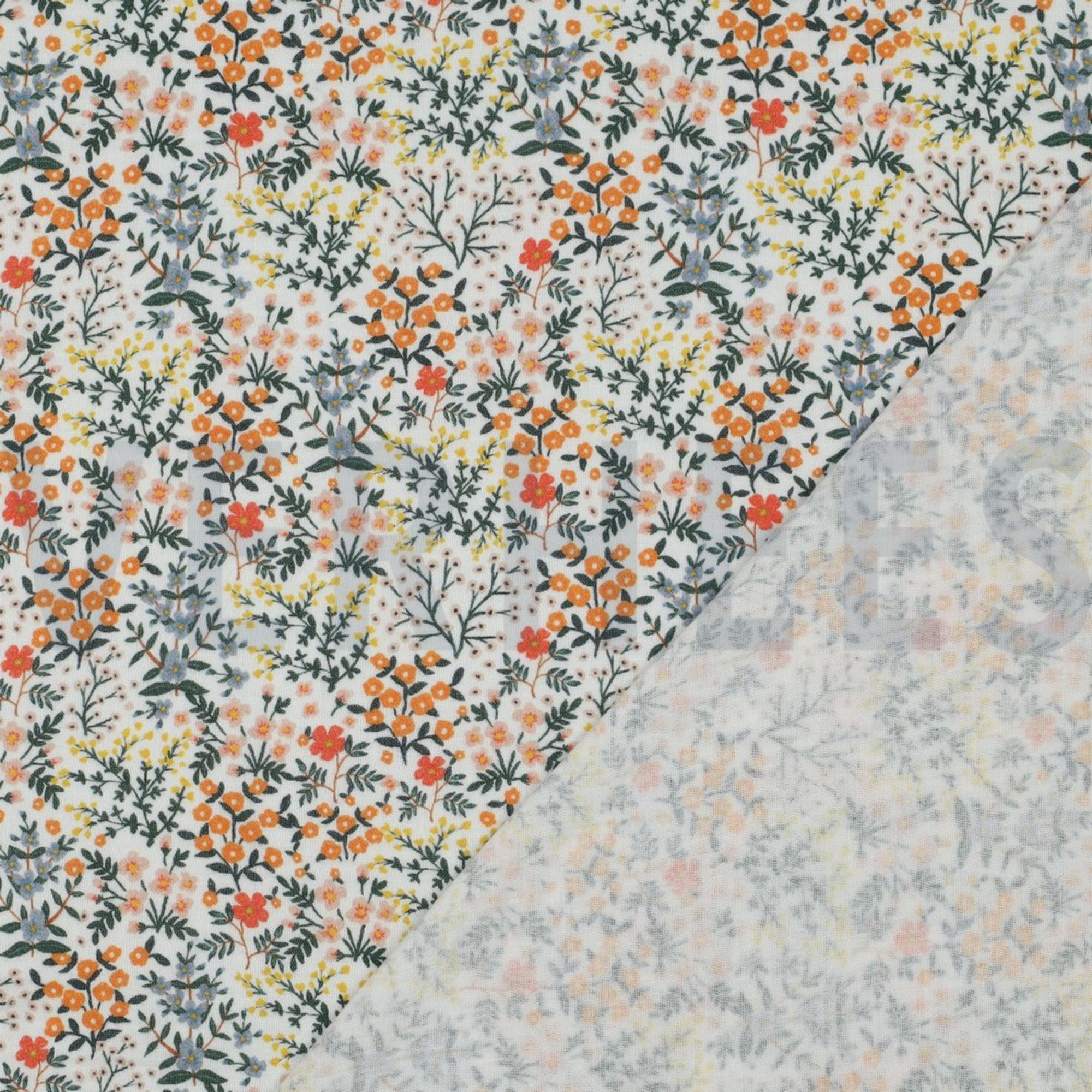 DOUBLE GAUZE DIGITAL FLOWERS WHITE (high resolution) #4